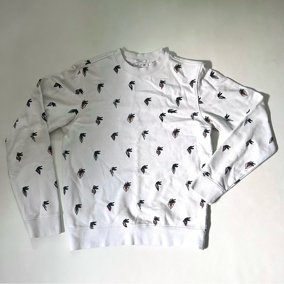 Lacoste X Jean-Michel Tixier White Sweatshirt Croco - Picture 3 of 6